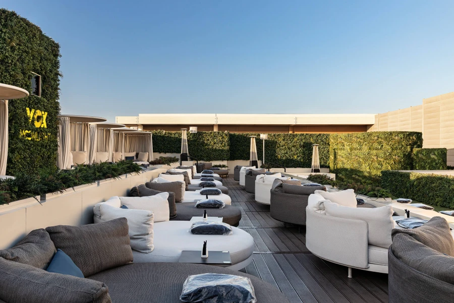 outdoor artificial green wall and planting