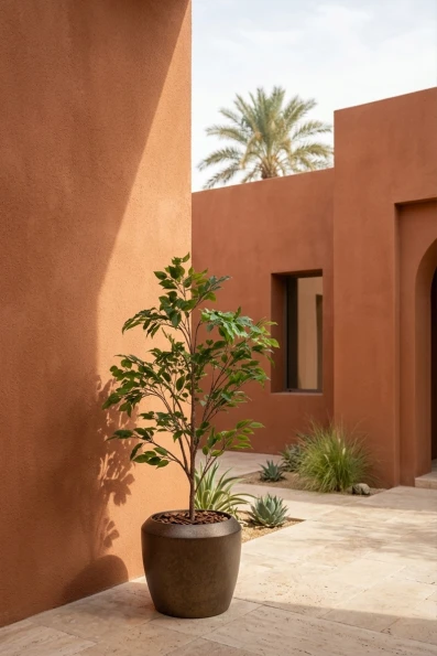 Outdoor Artificial Ficus Tree in Mocha Earle Dumpy Pot - 140cm