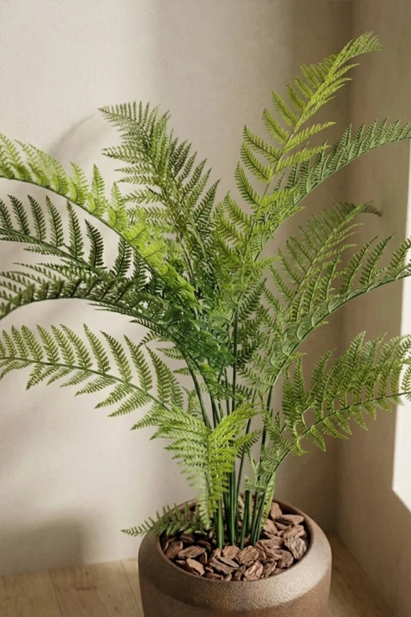 Artificial Woodwardia Fern in Mocha Earle Dumpy Pot - 140cm