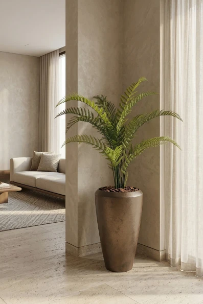 Artificial Woodwardia Fern in Mocha Tall Earle Pot - 160cm