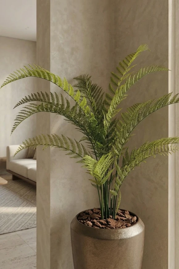 Artificial Woodwardia Fern in Mocha Tall Earle Pot - 160cm