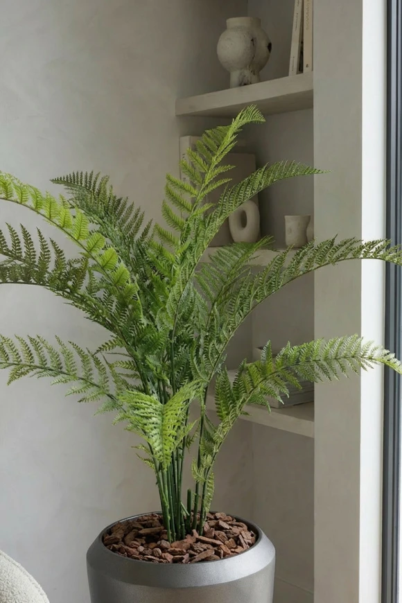 Artificial Woodwardia Fern in Slate Tall Earle Pot - 160cm