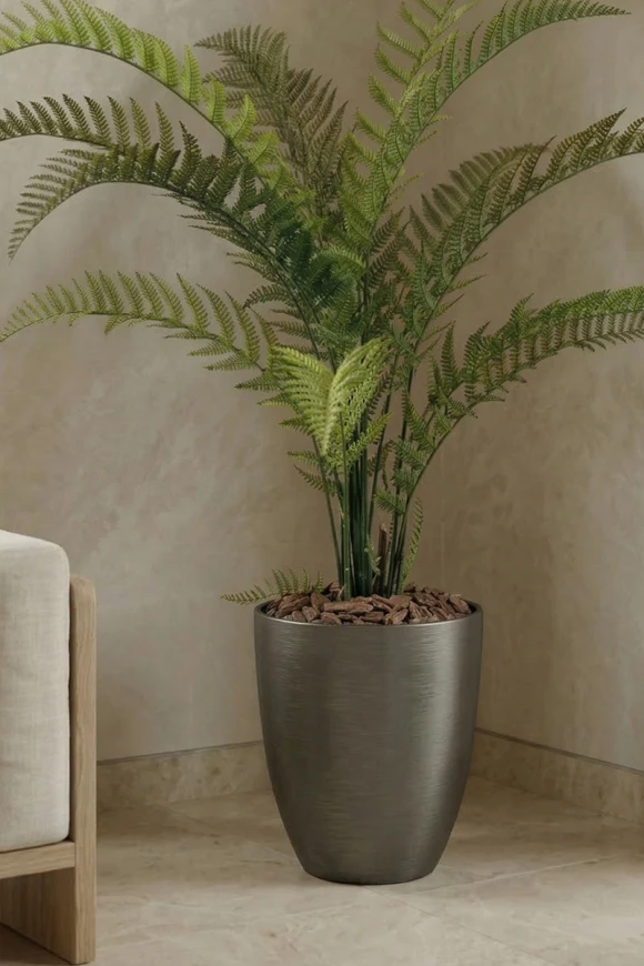 Artificial Woodwardia Fern in Charcoal Buxley Pot - 140cm
