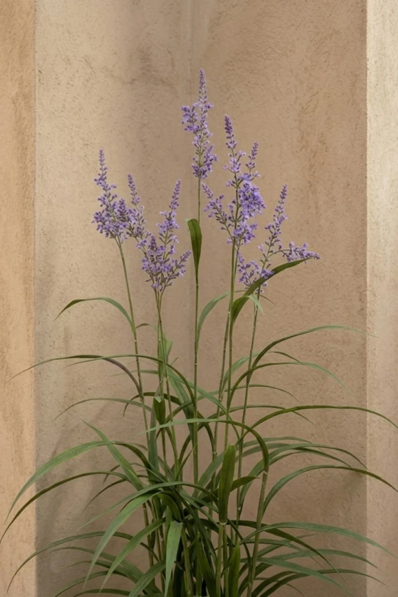 Outdoor Artificial Lavender Grass in White Easington Pot - 170cm