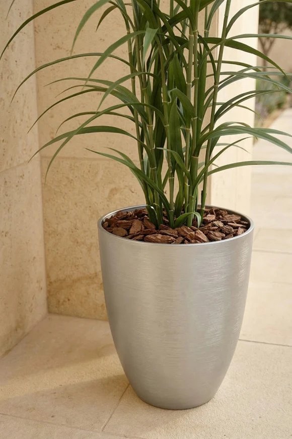 Outdoor Artificial Lavender Grass in Silver Buxley Pot - 170cm