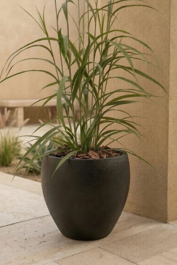 Outdoor Artificial Lavender Grass in Black Easington Pot - 170cm