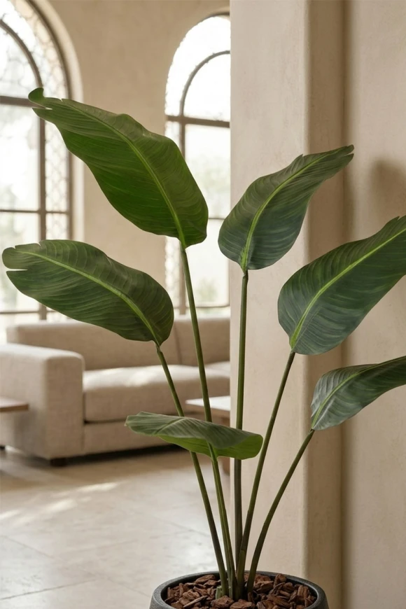 Artificial Traveller Palm in Black Easington Pot - 170cm