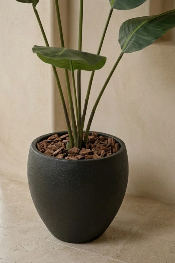 Artificial Traveller Palm in Black Easington Pot - 170cm
