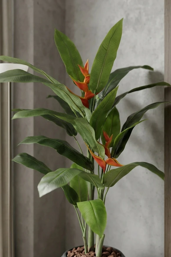 Artificial Heliconia Palm in Slate Earle Dumpy Pot - 190cm