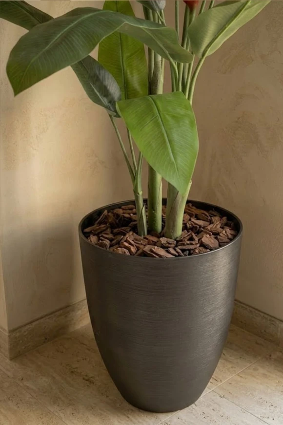 Artificial Heliconia Palm in Charcoal Buxley Pot - 190cm