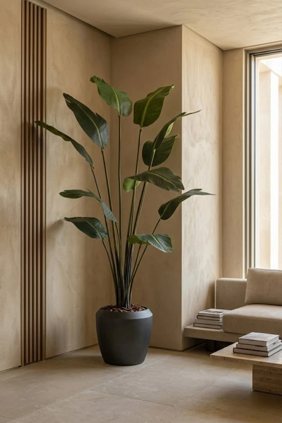 Artificial Traveller Palm in Slate Earle Dumpy Pot - 230cm