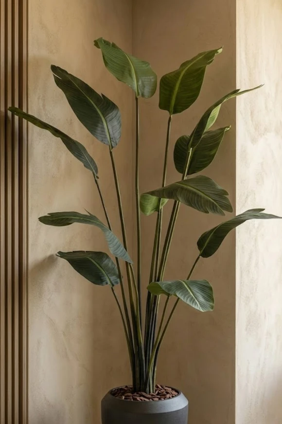 Artificial Traveller Palm in Slate Earle Dumpy Pot - 230cm