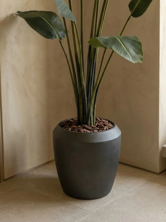 Artificial Traveller Palm in Slate Earle Dumpy Pot - 230cm