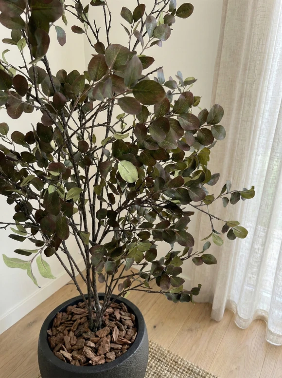Artificial Autumn Pistacia Tree in Black Easington Pot - 130cm