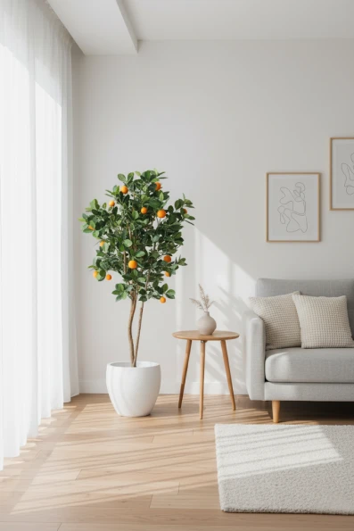 Artificial Orange Tree in White Easington Pot - 150cm
