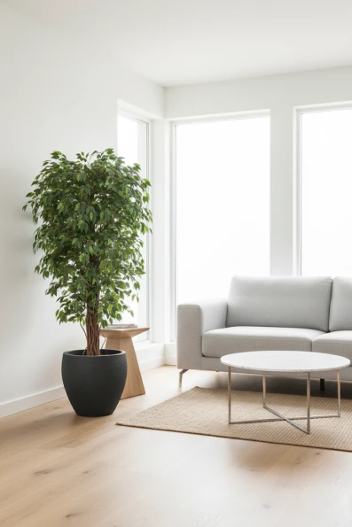 Artificial Ficus Liana in Black Easington Pot - 180cm