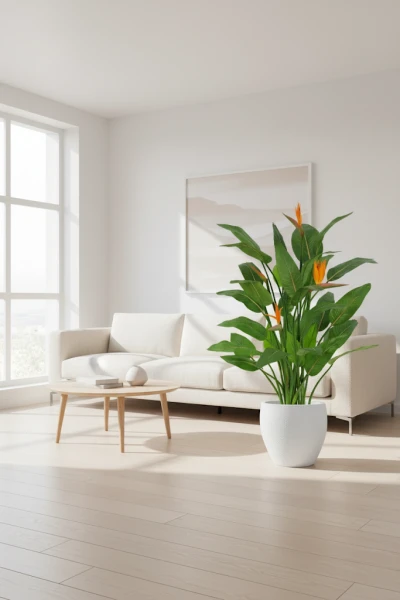 Artificial Flowering Bird of Paradise in Pot - 120cm