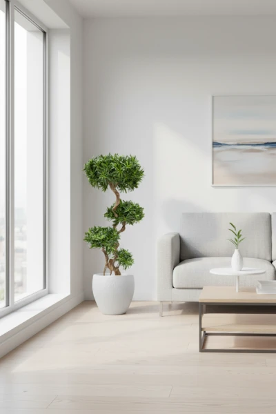 Artificial Podocarpus Cloud in Pot - 150cm