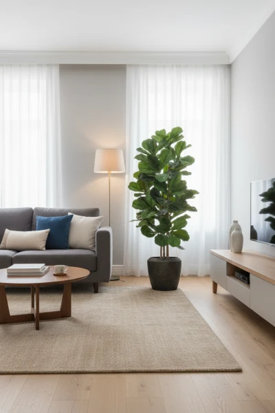 Artificial Fiddle Tree in Earle Dumpy Pot - 150cm