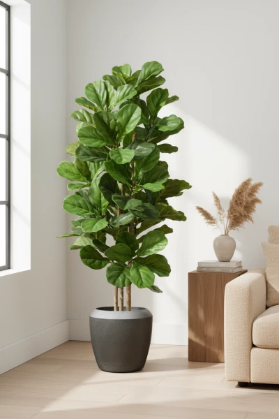 Artificial Fiddle Tree in Earle Dumpy Pot - 150cm