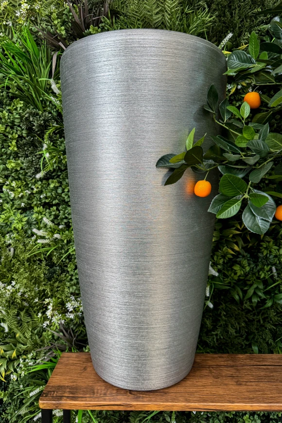 Image of Tall Buxley Pot, Silver - Large