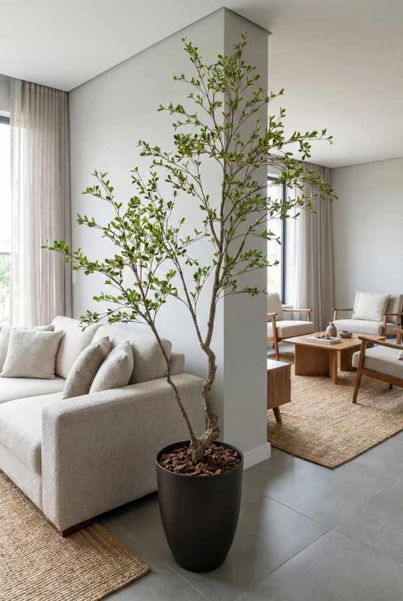 Bucida Tree in Charcoal Buxley Pot - 210cm