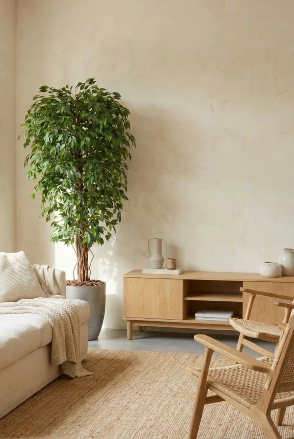 Artificial Ficus Liana in Silver Buxley Pot - 180cm