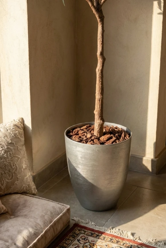 Artificial Olive Tree in Silver Buxley Pot - 180cm