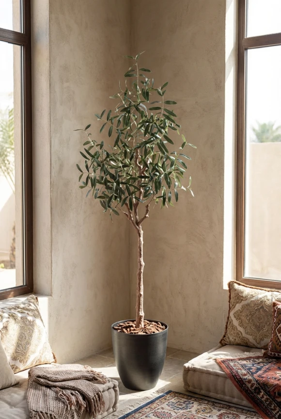 Artificial Olive Tree in Charcoal Buxley Pot - 180cm
