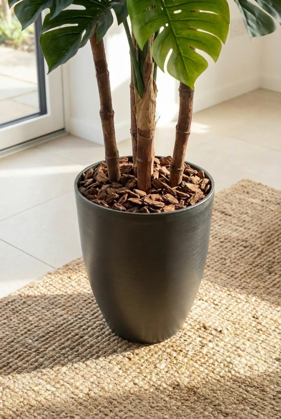 Artificial Monstera in Charcoal Buxley Pot - 165cm