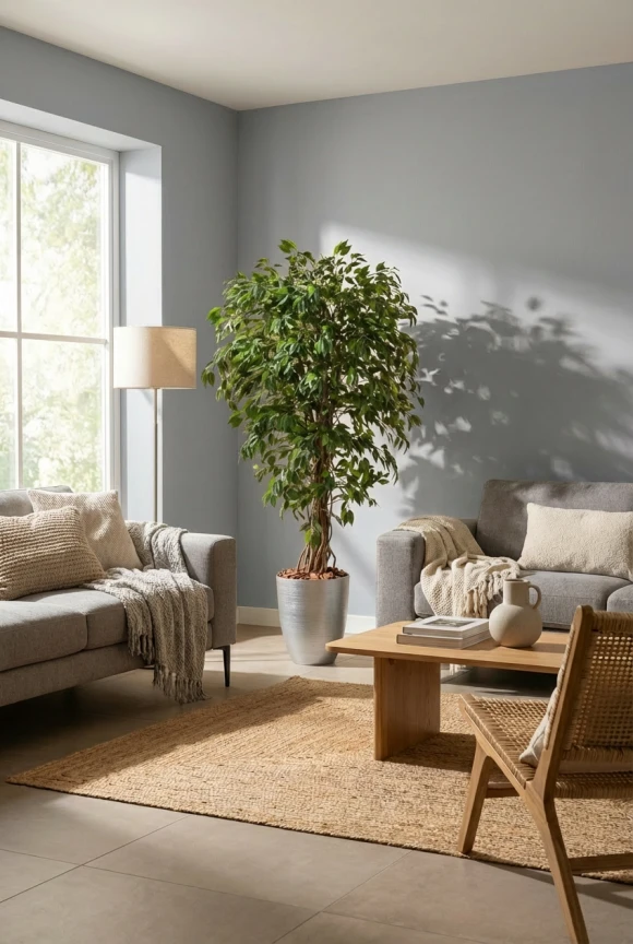 Artificial Ficus Liana in Silver Buxley Pot - 150cm