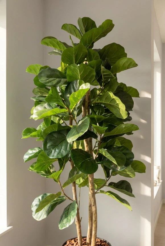 Artificial Fiddle Tree in Charcoal Buxley Pot - 150cm