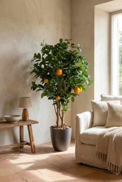 Artificial Orange Tree in Charcoal Buxley Pot - 150cm