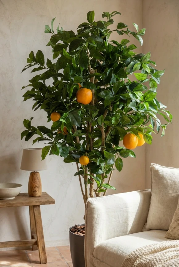 Artificial Orange Tree in Charcoal Buxley Pot - 150cm