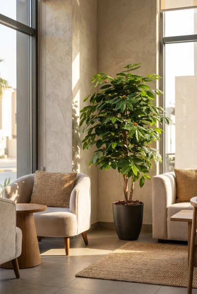 Artificial Coffee Tree in Charcoal Buxley Pot - 150cm