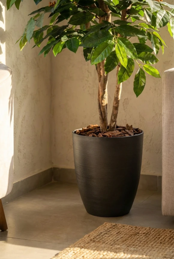 Artificial Coffee Tree in Charcoal Buxley Pot - 150cm