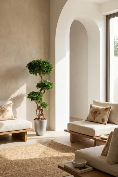 Artificial Podocarpus Cloud in Silver Buxley Pot - 150cm