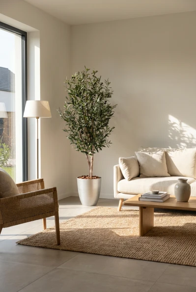 Artificial Olive Tree in Silver Buxley Pot - 150cm