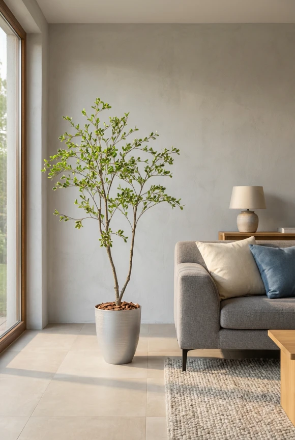 Artificial Bucida Tree in Silver Buxley Pot - 150cm