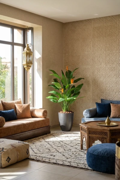 Artificial Flowering Bird of Paradise in Charcoal Buxley Pot - 120cm