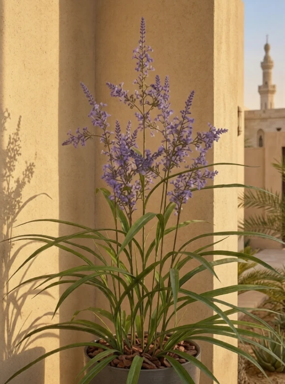 Outdoor Artificial Lavender Grass in Charcoal Buxley Pot - 110cm