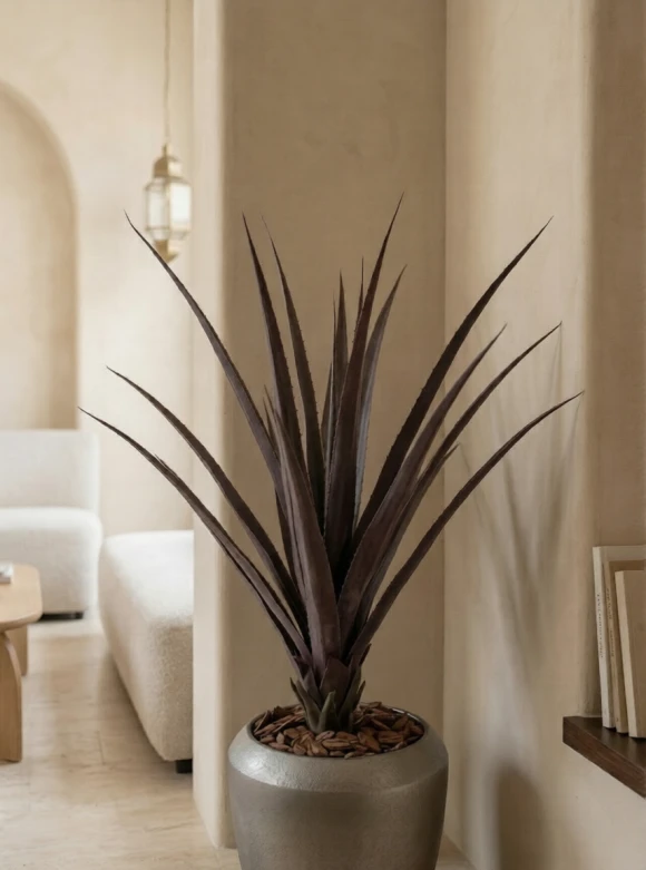 Artificial Screw Pine in Slate Earle Dumpy Pot - 110cm