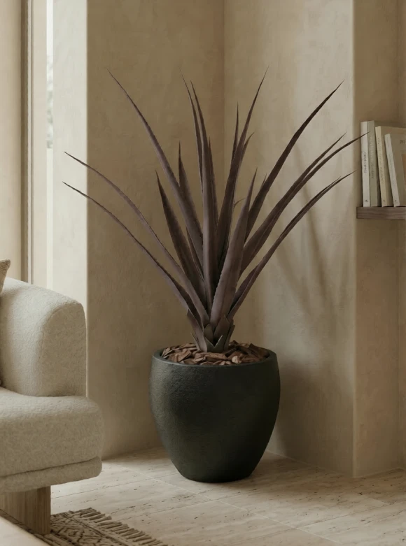 Artificial Screw Pine in Black Easington Pot - 110cm