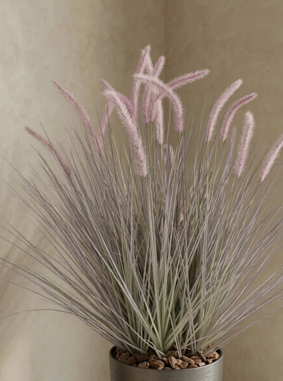 Artificial Dogtail Grass in Charcoal Buxley Pot - 110cm
