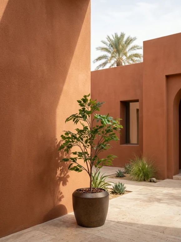 Outdoor Artificial Ficus Tree in Mocha Earle Dumpy Pot - 140cm