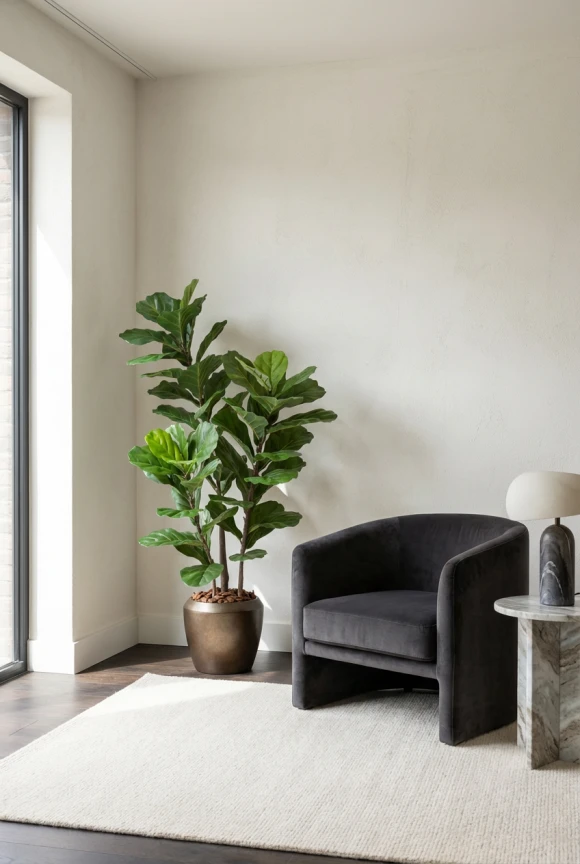 Artificial Fiddle Leaf in Mocha Earle Dumpy Pot - 150cm