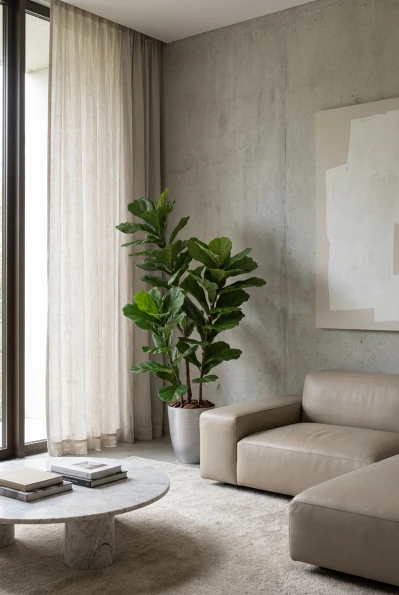 Artificial Fiddle Leaf in Silver Buxley Pot - 150cm