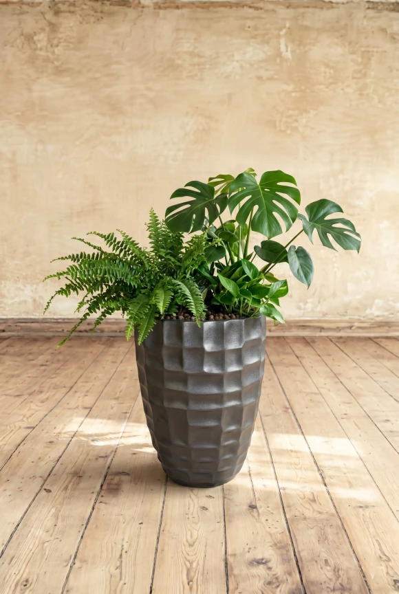 Image of V-Pot Mosaic B Silver 22x22x30cm