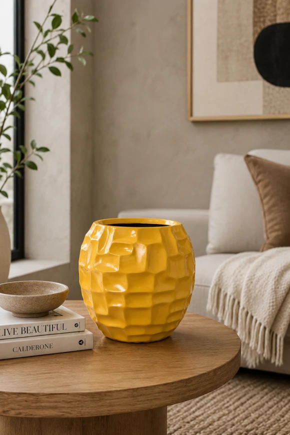 صورة لوعاء V-Pot Mosaic Ball A Gld مقاس 25x25x25 سم