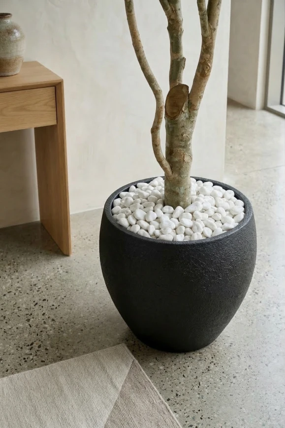 Image of Artificial Ficus Tree in black Easington Pot - 270cm